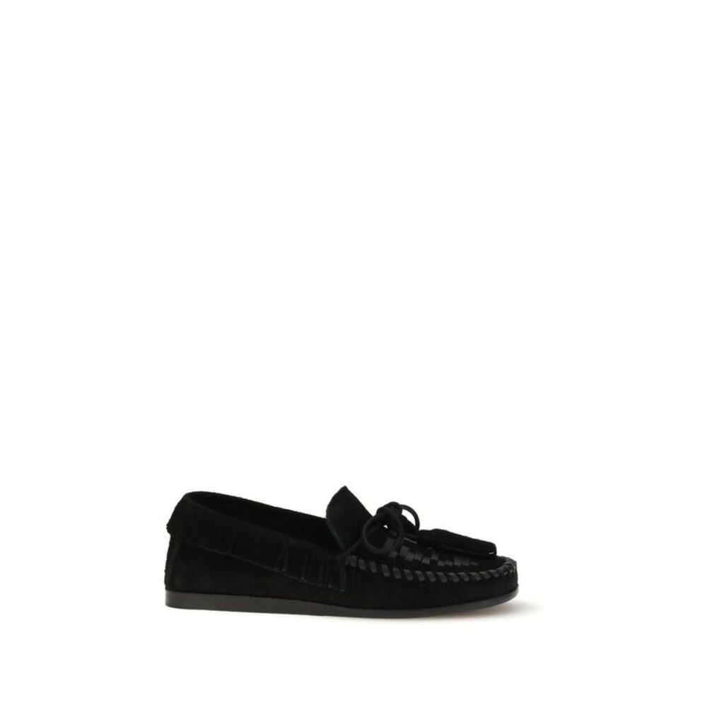 Isabel Marant Black Calf Leather Bos Taurus Slip-On Women's Loafers - Picture 1 of 4